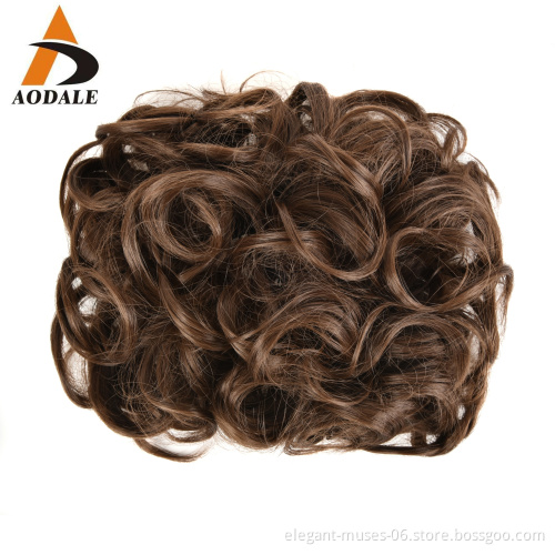 High Quality Fashion Heat Resistant Bun Afro messy kinky curly Synthetic extension wigs clip ponytail Scrunchies Chignon hair